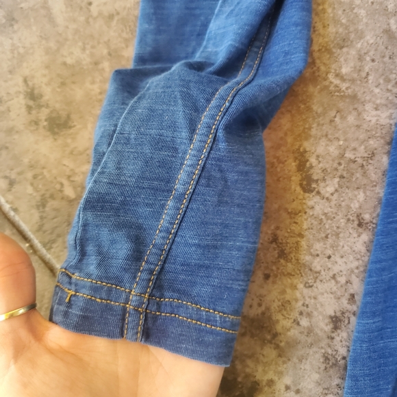 DIESEL long sleeve t-shirt dress mini midi blue denim style ombre S - Picture 6 of 9